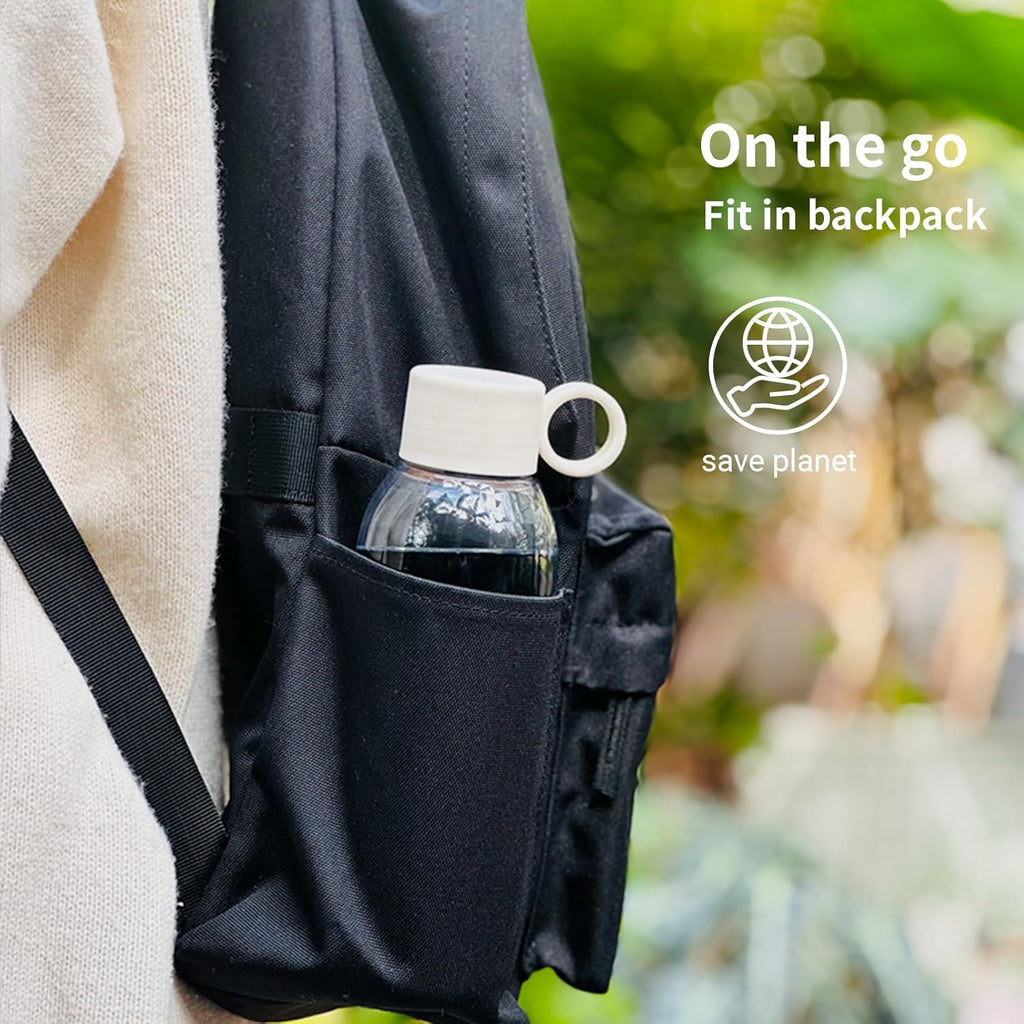 emoi 15oz Kids Water Bottle, Clear Reusable Leak Proof BPA-Free Water Bottles for Boys Girls Men Women Ideal Size for School Travel Hiking Gym Office Ideal for Daily Hydration/White